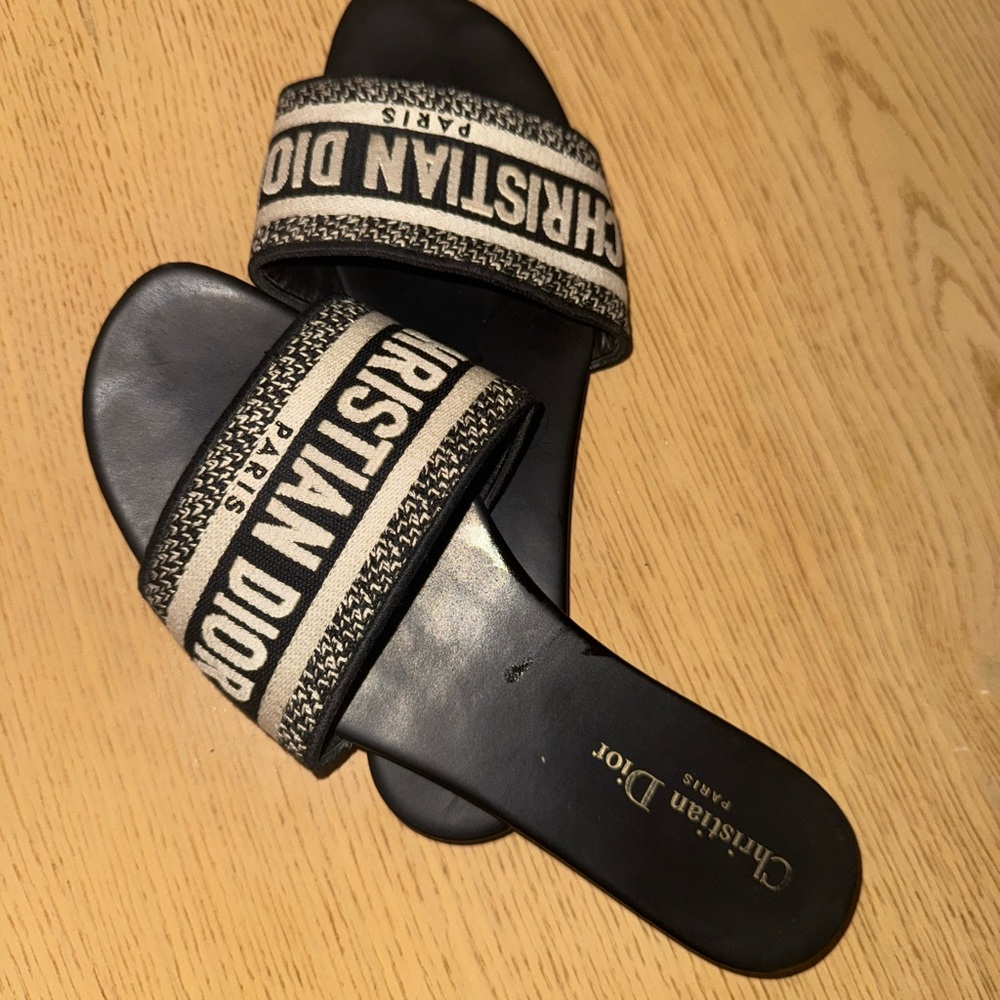 Dior Black and Cream Men's Sandals